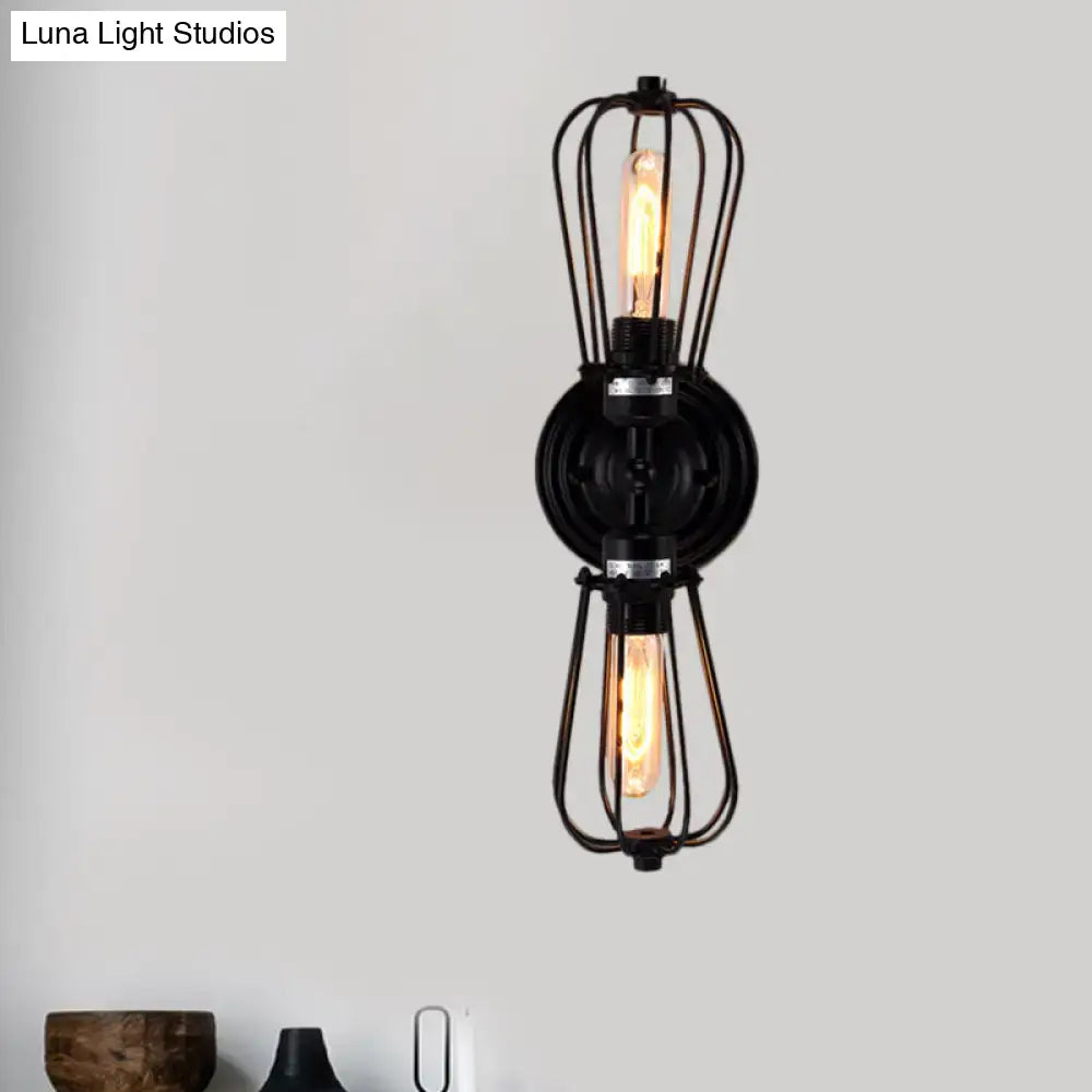 Antique style black & bronze sconce light dining room wall lamp