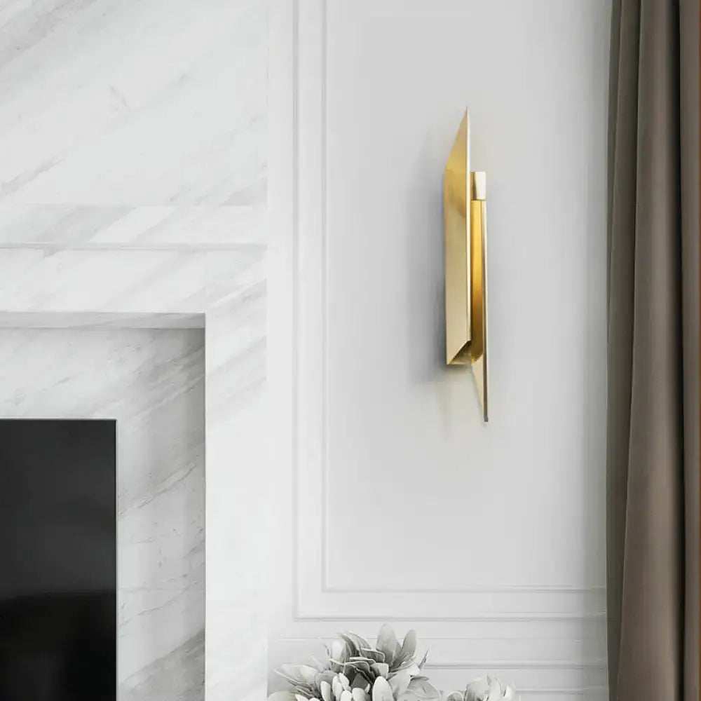 Art deco gold geometric wall lamp bedroom metallic sconce