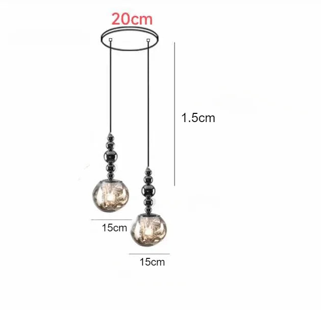 Art Deco Silver Lava Pendant Light in Acrylic and Metal