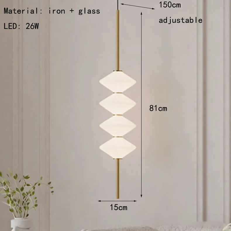 Art Deco White Glass Pendant Light With Gold Metal Wire