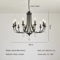 Artistic black metal crystal chandelier dining room led lighting