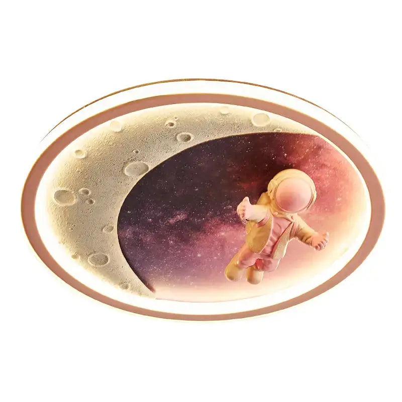 Astronaut crescent moon led ceiling light for boys room