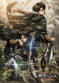 Anime poster canvas art featuring two characters in dark green and black cloaks with swords for titan final season decor