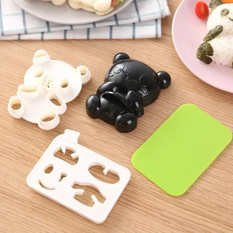Baby panda sushi mold and sandwich cutter set kitchen diy tool