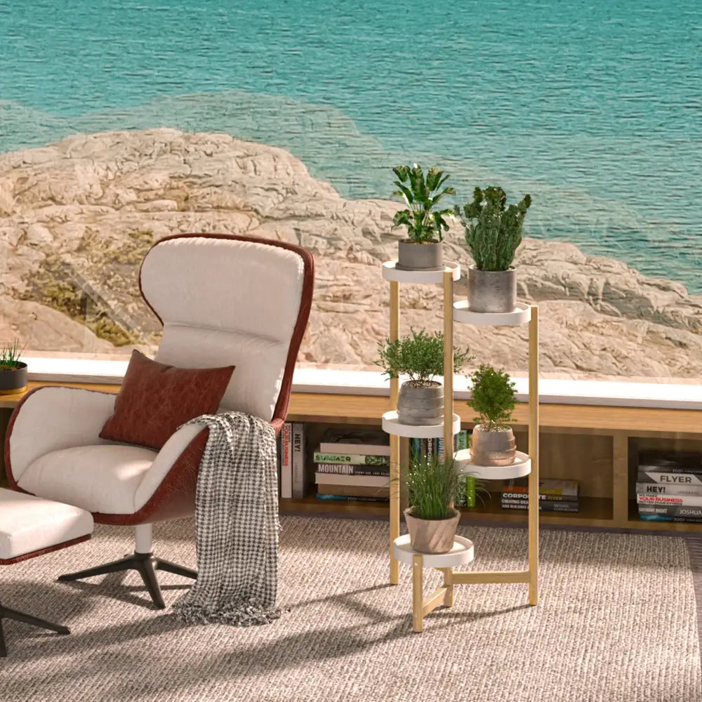 Bamboo 5-Tier Plant Stand Indoor Outdoor