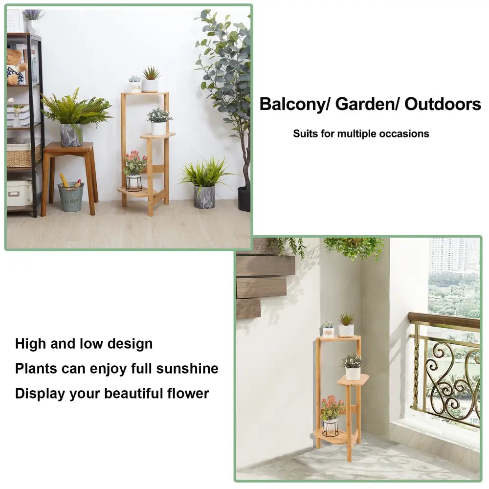 Bamboo Corner Plant Stand Outdoor