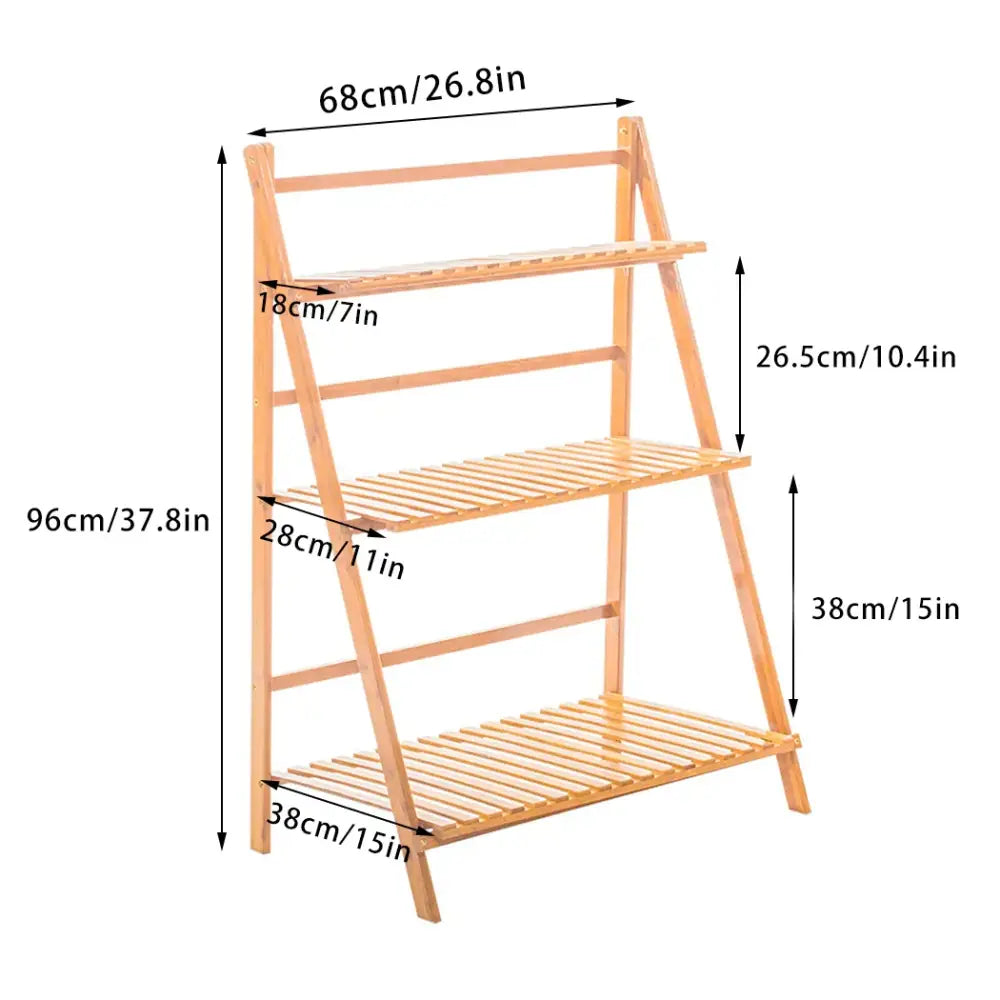 Bamboo Plant Shelf 3 Tier Stand