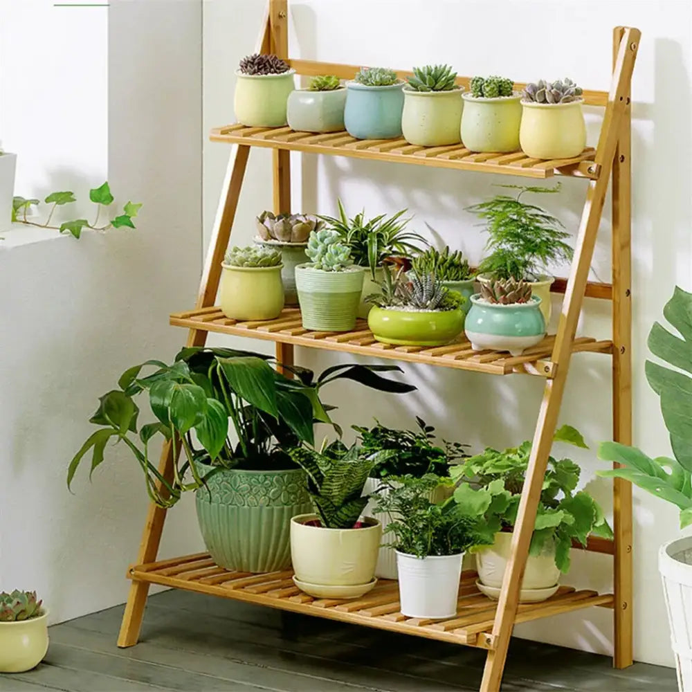 Bamboo Plant Shelf 3 Tier Stand