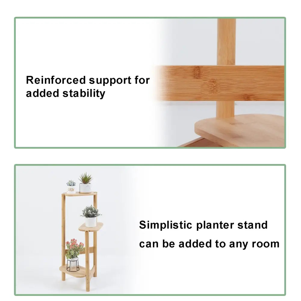 Bamboo Plant Stand 3-Tier Corner