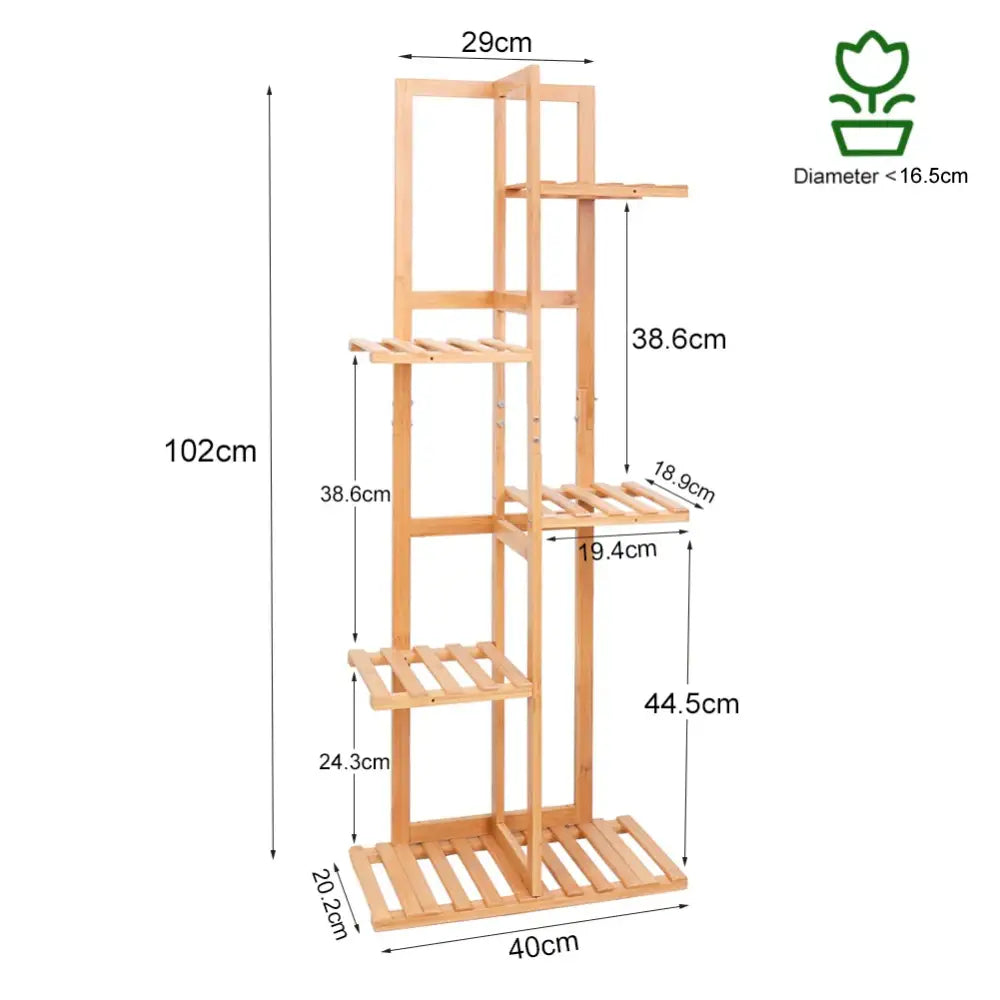 Bamboo Plant Stand 6-Tier Display