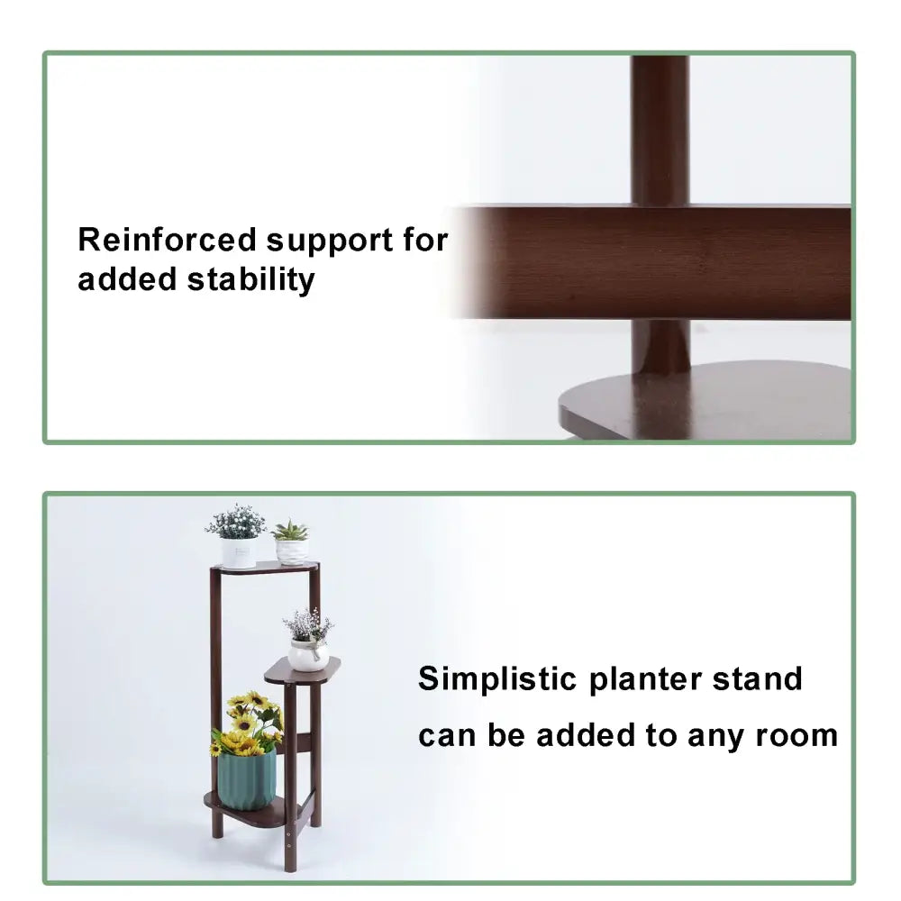 Bamboo Tall Corner Plant Stand