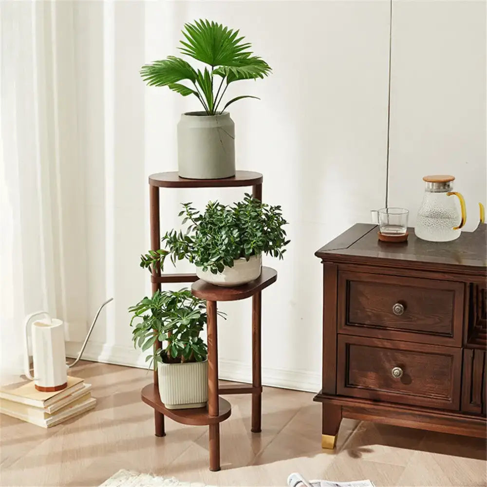 Bamboo Tall Corner Plant Stand