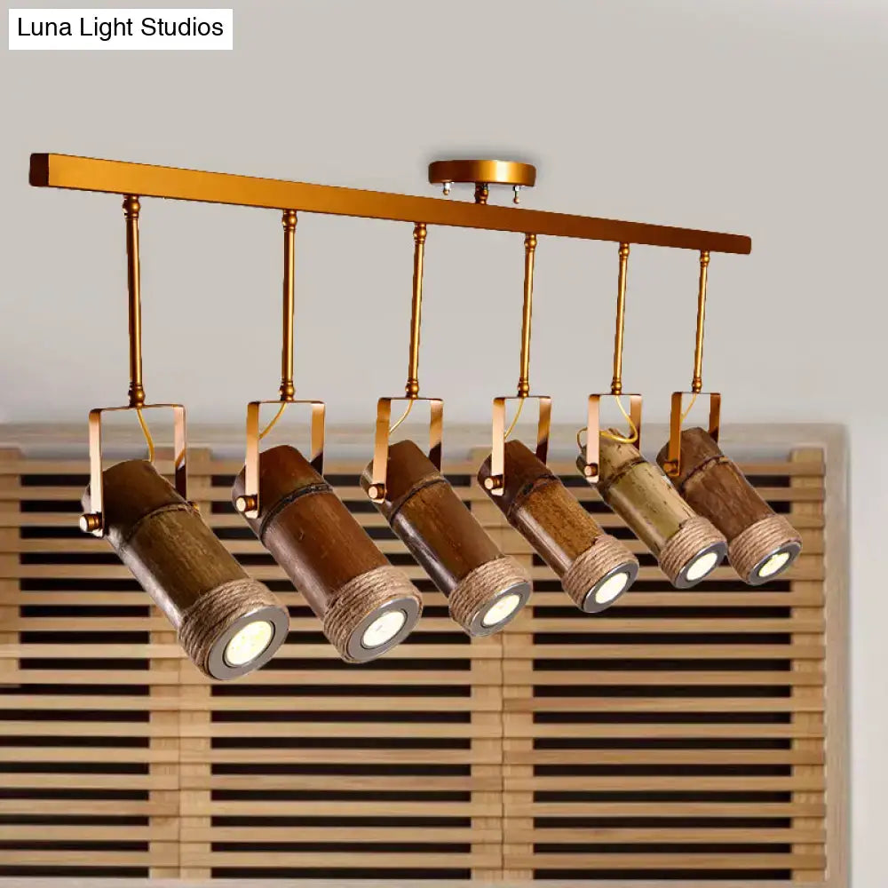 Bamboo Tube Island Pendant Lighting