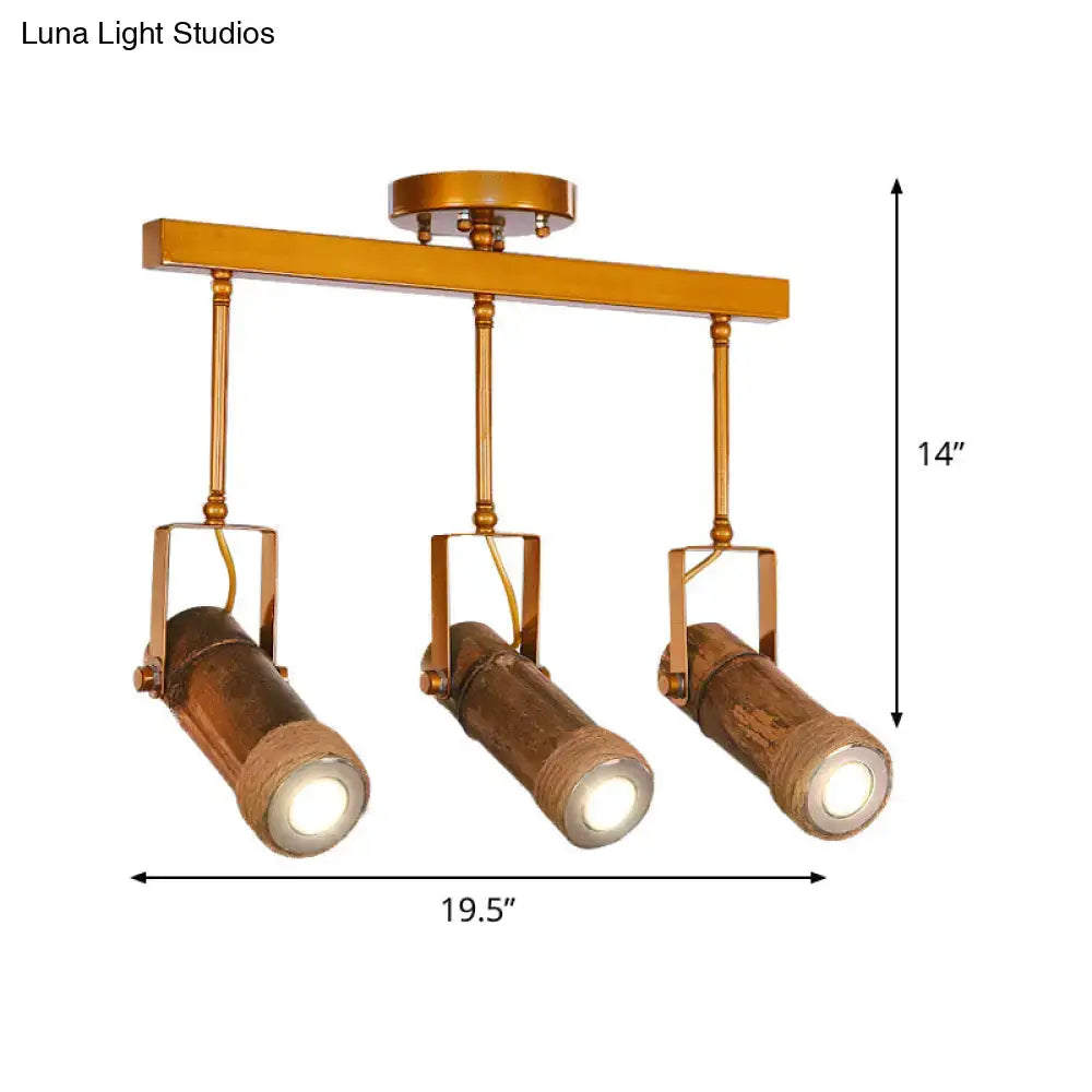Bamboo Tube Island Pendant Lighting