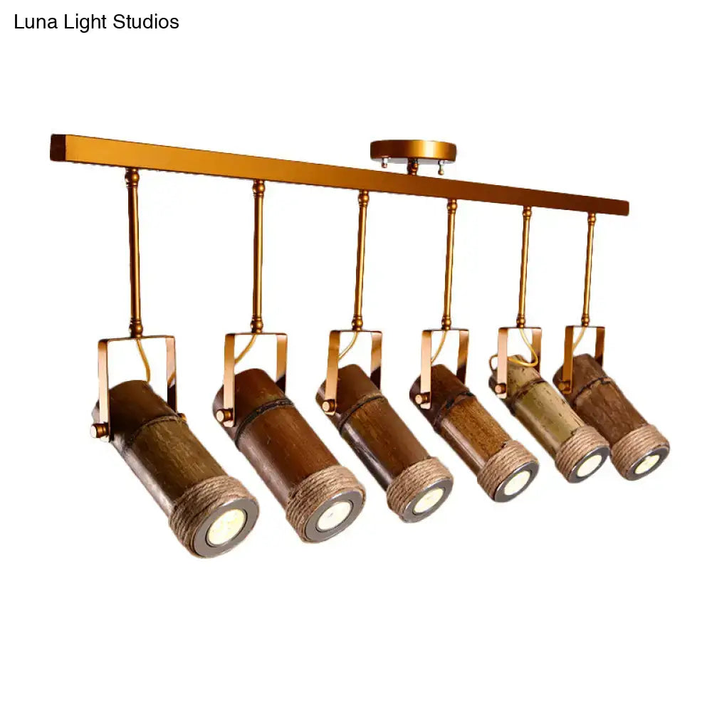 Bamboo Tube Island Pendant Lighting