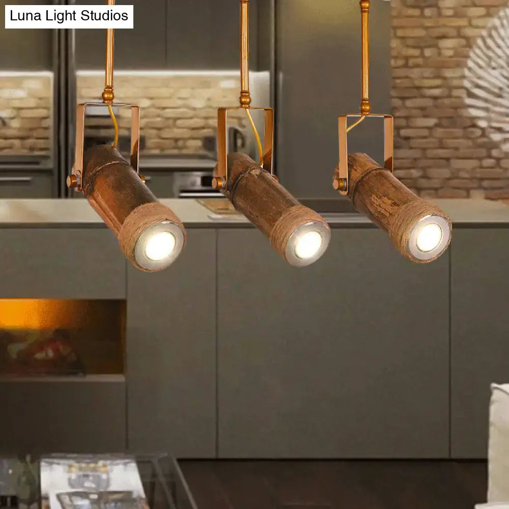 Bamboo Tube Island Pendant Lighting
