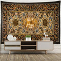Baroque black & gold style astrology tapestry wall hanging bedroom decor