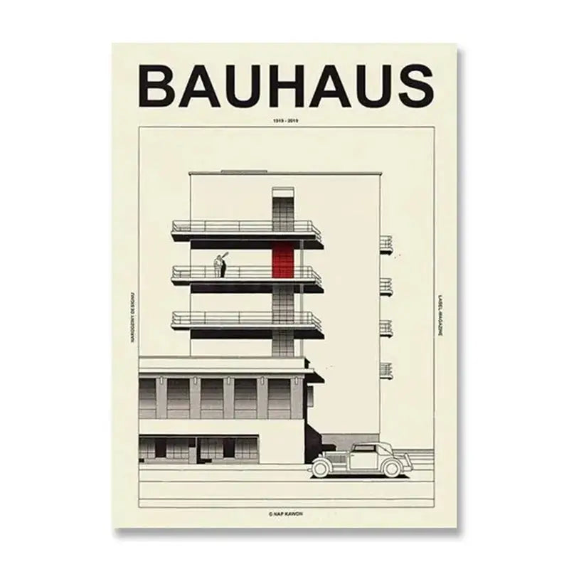 Bauhaus Canvas Print Minimalist Black White