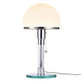 Bauhaus chrome and milk white glass table lamp bedroom light