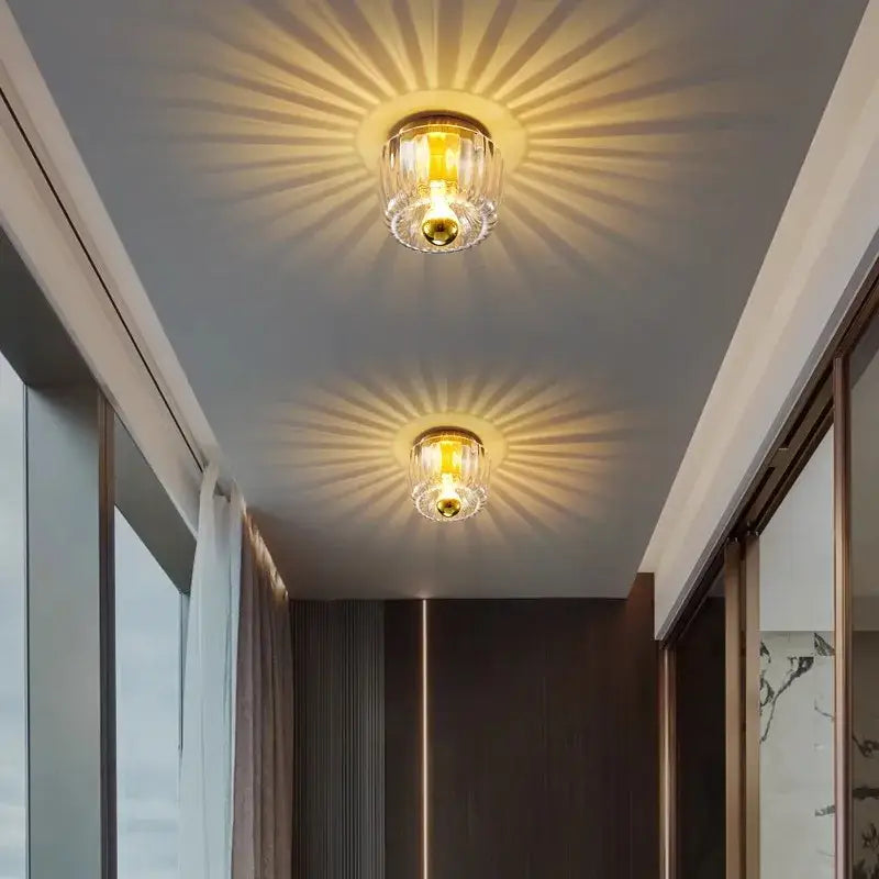 Bauhaus glass e14 wall lamp for living room with ribbed clear sconce