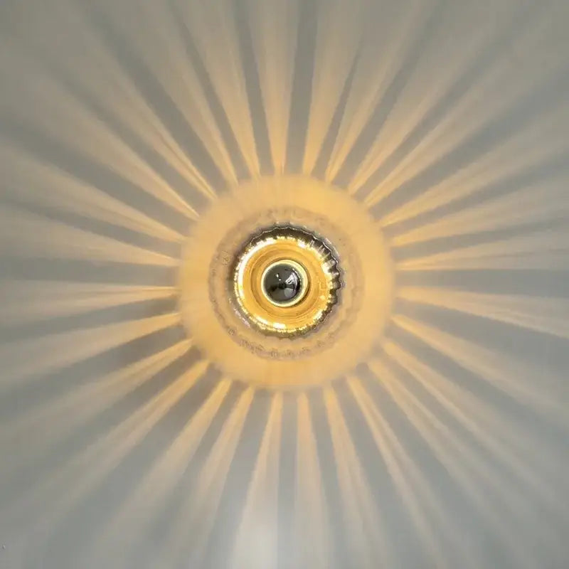 Bauhaus glass e14 wall lamp for living room with ribbed clear sconce