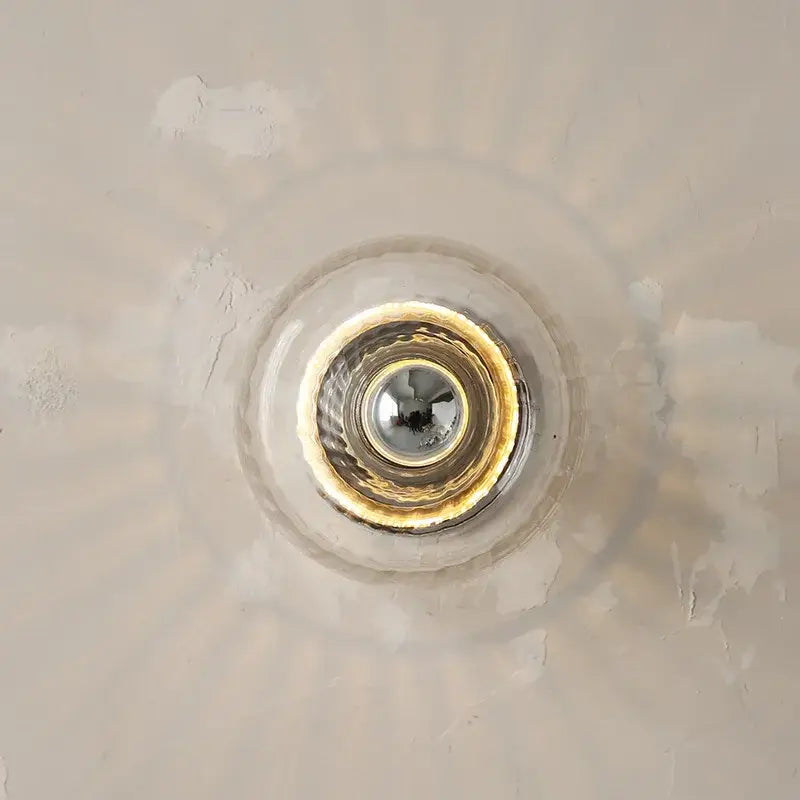Bauhaus led wall sconces clear ridged glass aisle light
