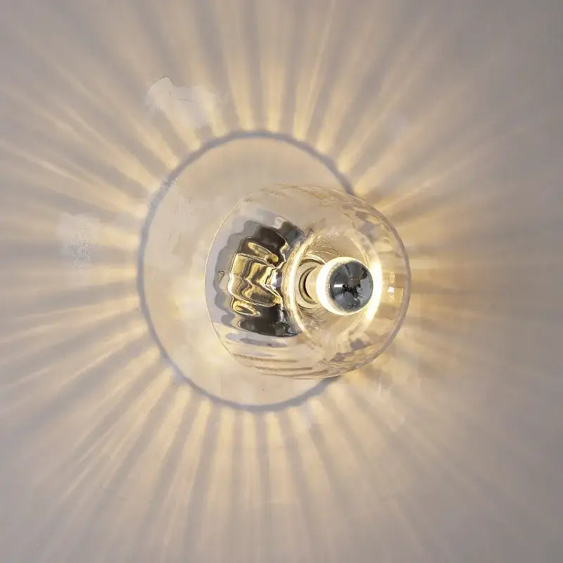 Bauhaus led wall sconces clear ridged glass aisle light