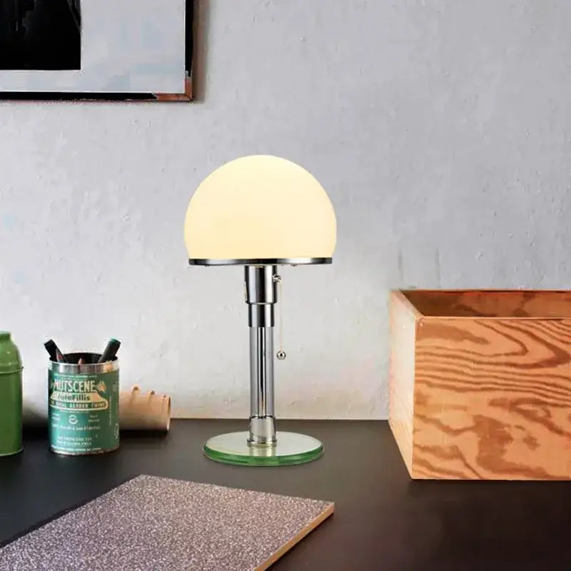 Bauhaus mushroom table lamp milk white glass bedroom lighting