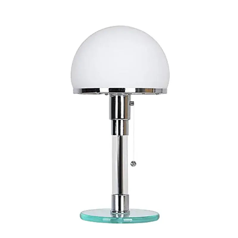 Bauhaus teal and white glass ball desk lamp bedroom chrome finish