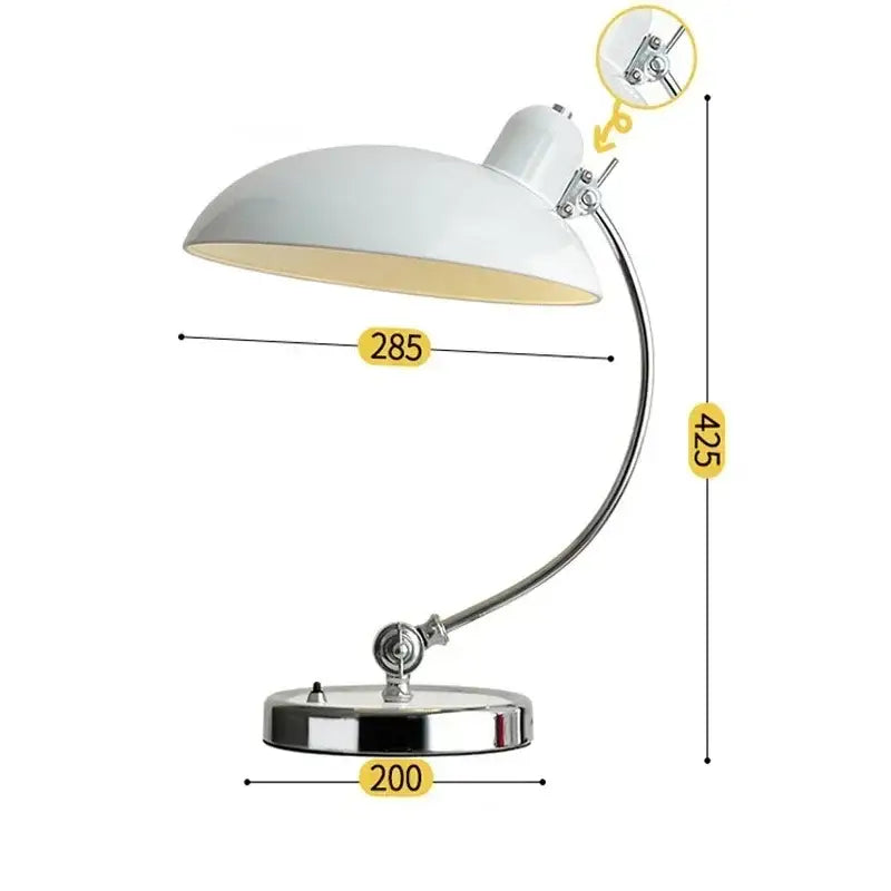 Bauhaus vintage desk lamp white and chrome office light bedroom