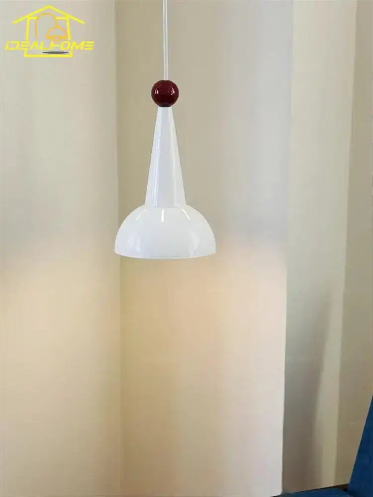 Bauhaus white & red colorful led pendant light – kitchen shade