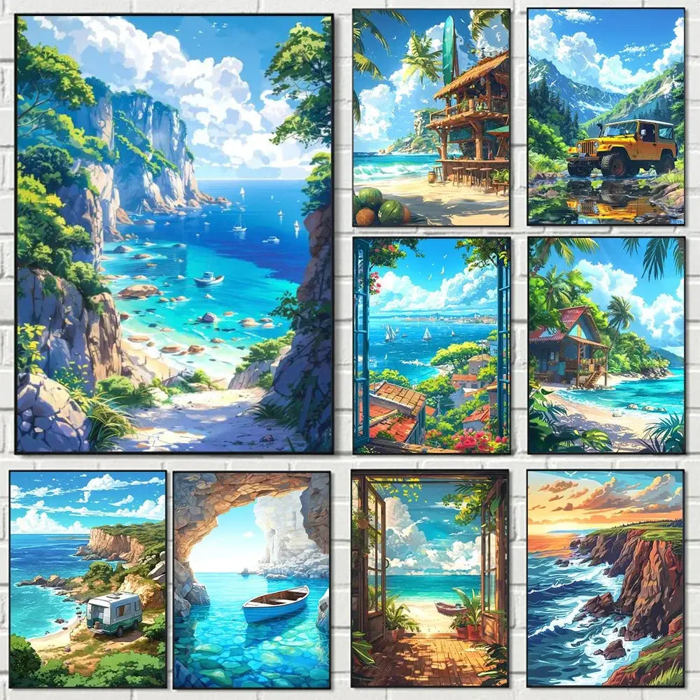 Beach Canvas Wall Art Large