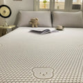 Beige honeycomb bear decorbites cooling ice bean sheet set bedroom