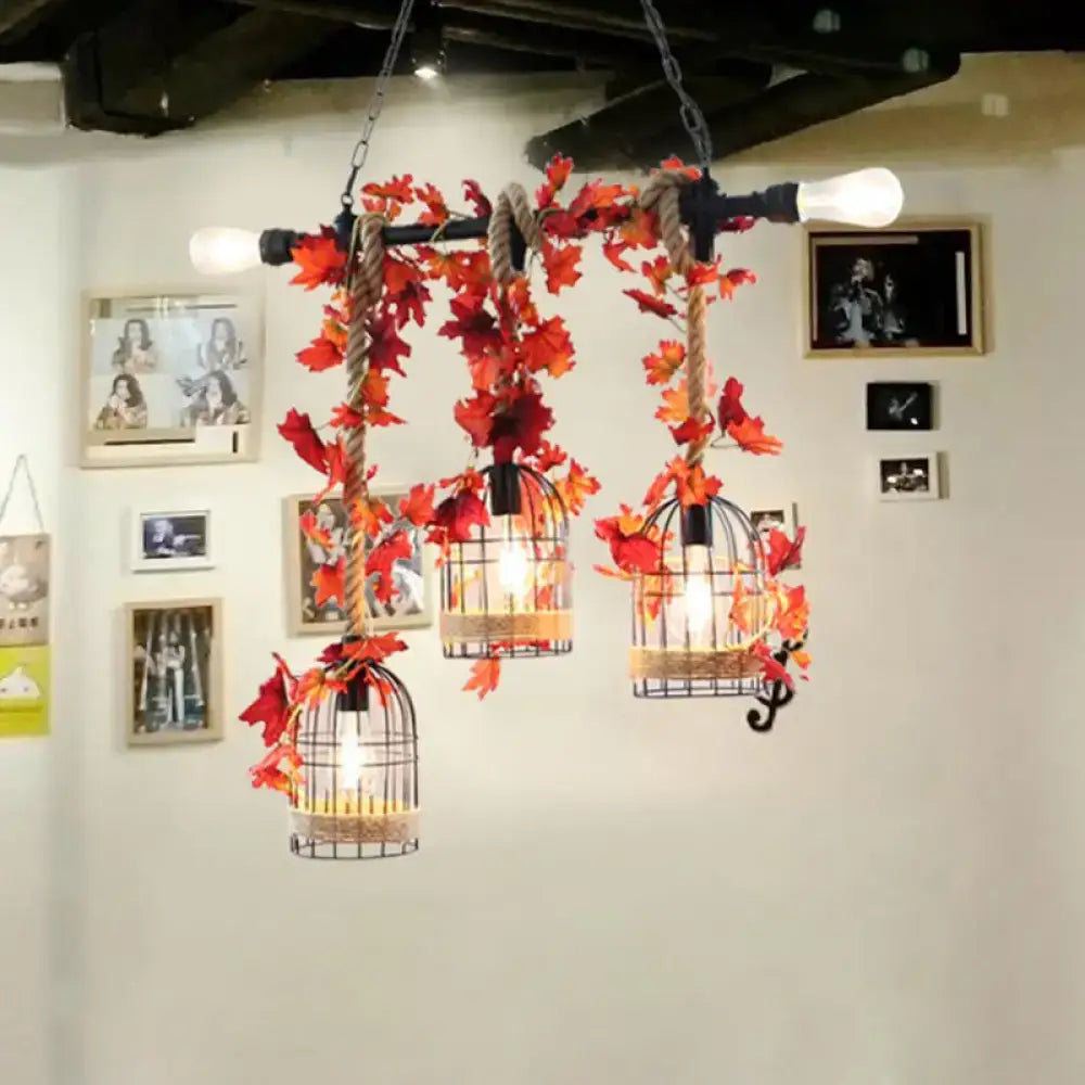 Birdcage Rope Pendant Light Fixture
