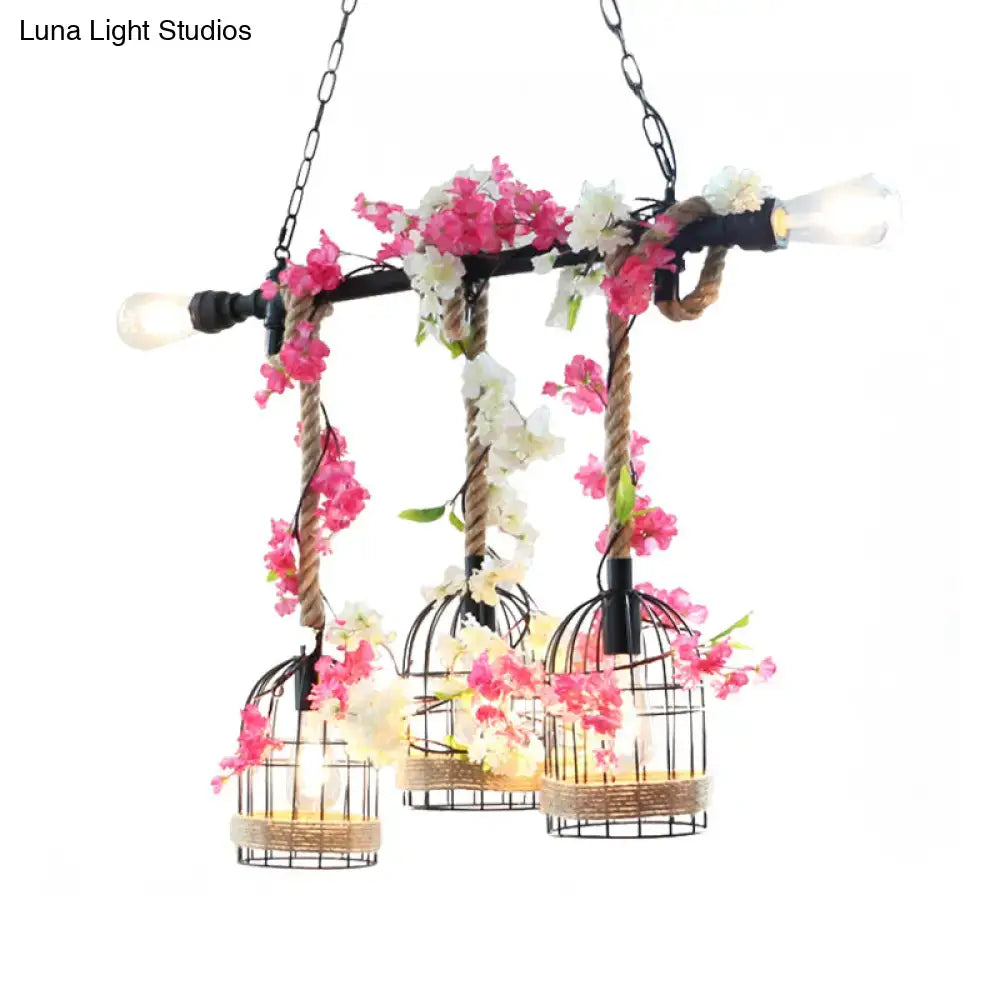 Birdcage Rope Pendant Light Fixture