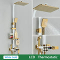 Black and gold decorbites brass lcd thermostatic shower set bathroom