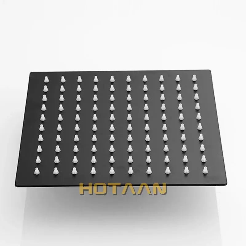 Black and silver stainless steel square shower head for bathroom