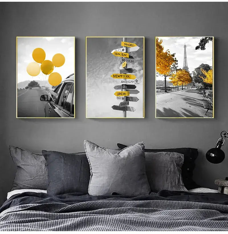 Black and White Landscape Canvas Set