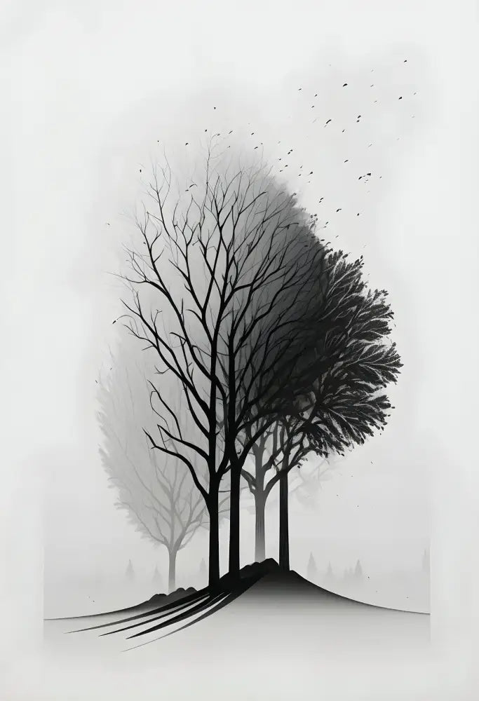 Black and White Landscape Wall Art