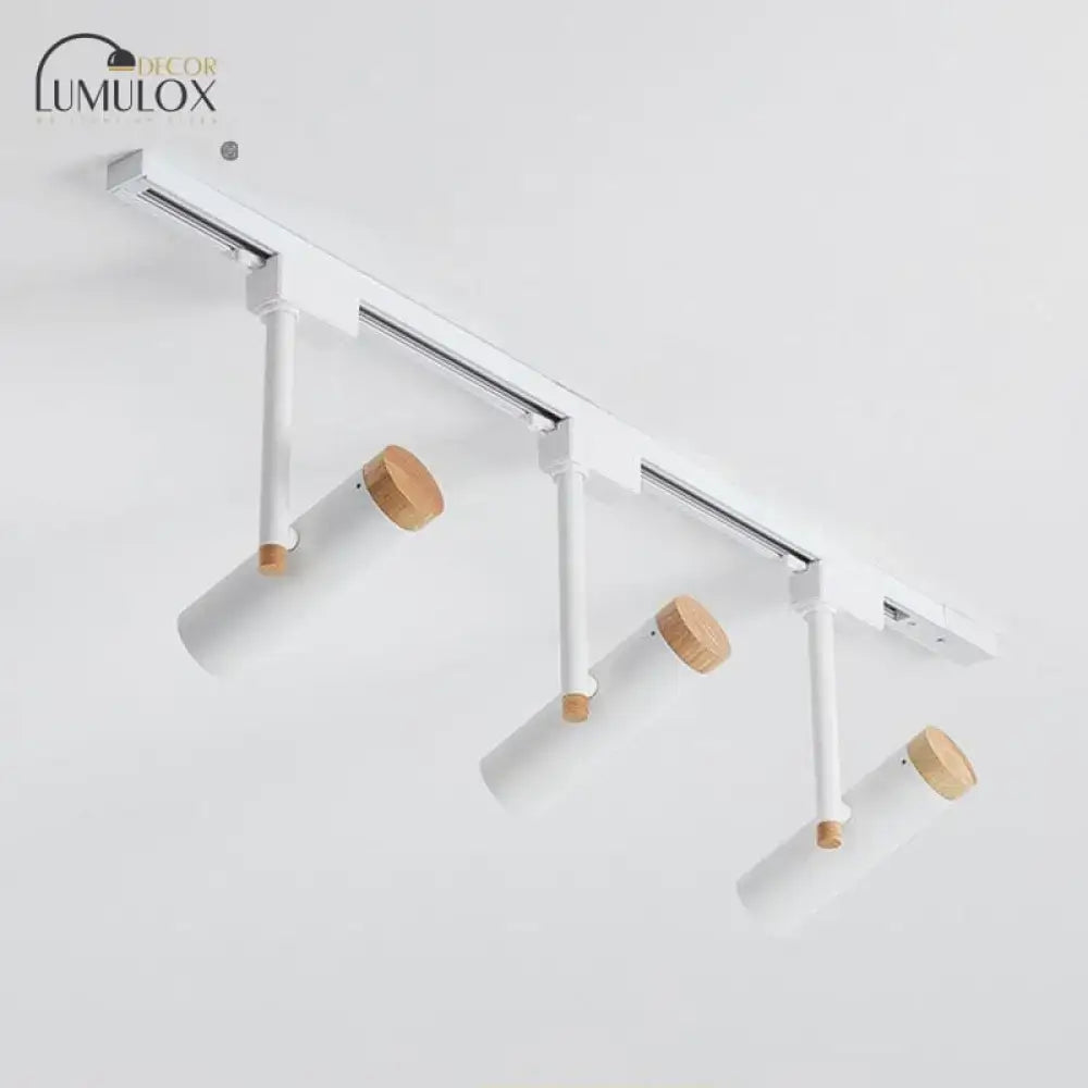 Black and wood 3 light track lighting – kitchen metallic spotlight