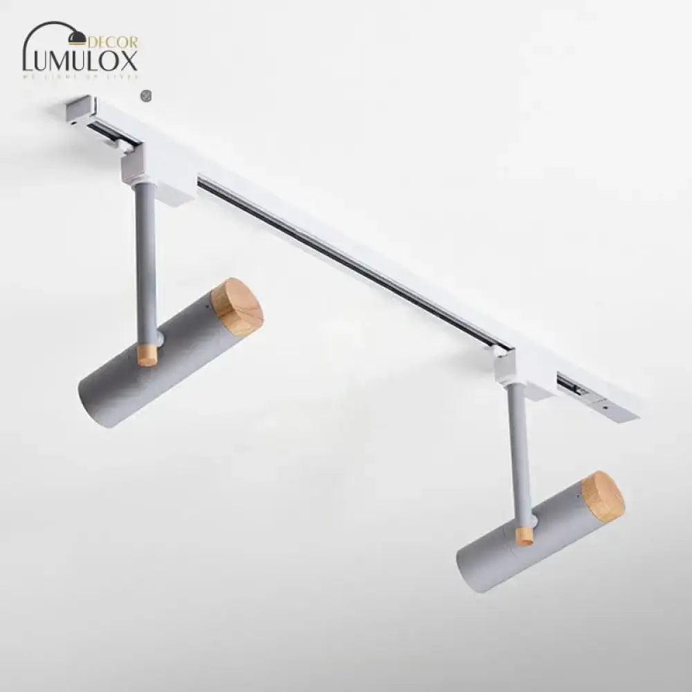Black and wood 3 light track lighting – kitchen metallic spotlight