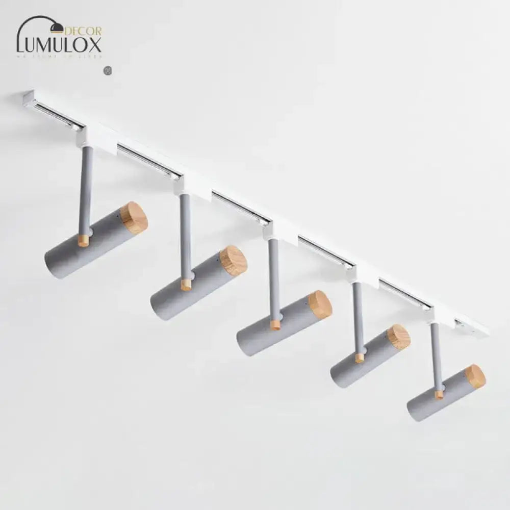 Black and wood 3 light track lighting – kitchen metallic spotlight