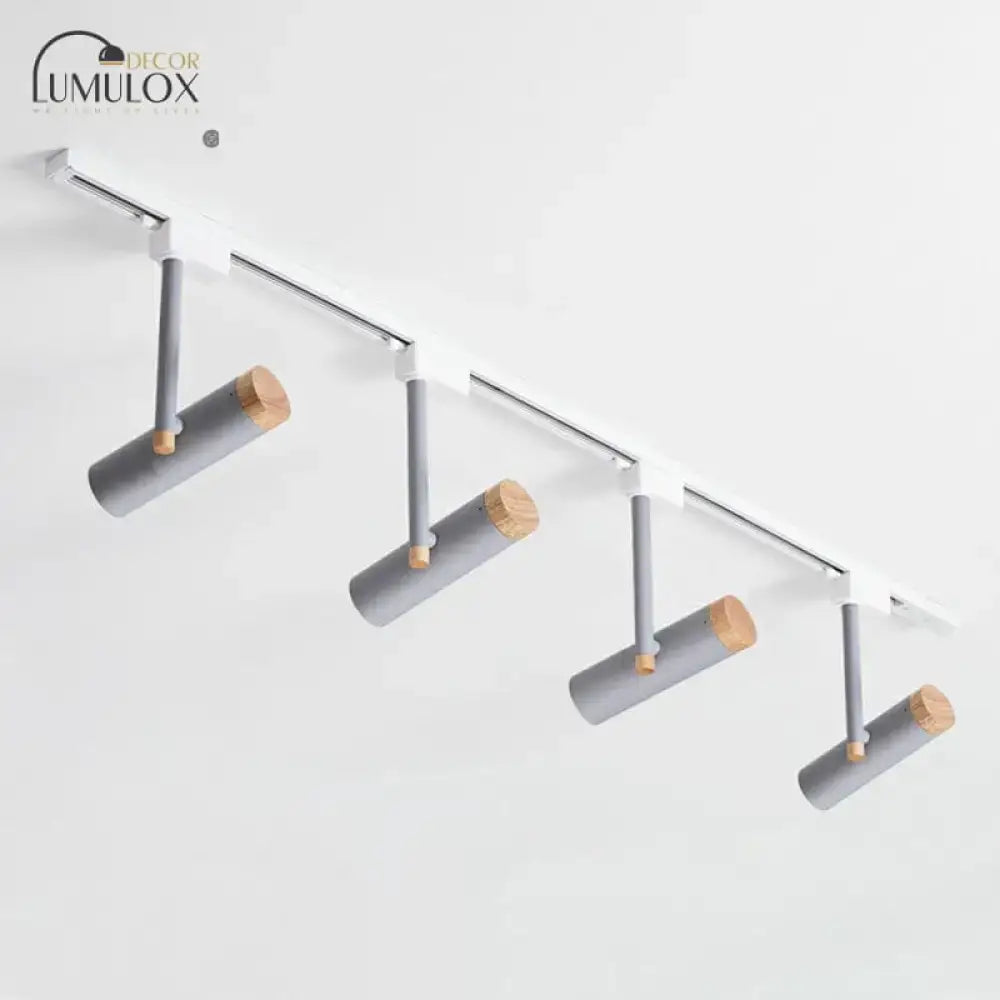 Black and wood 3 light track lighting – kitchen metallic spotlight