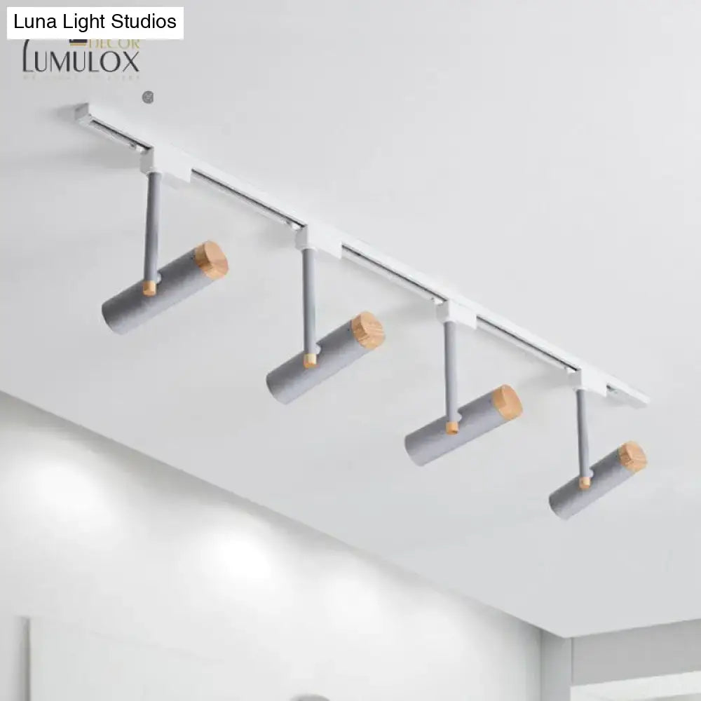 Black and wood 3 light track lighting – kitchen metallic spotlight