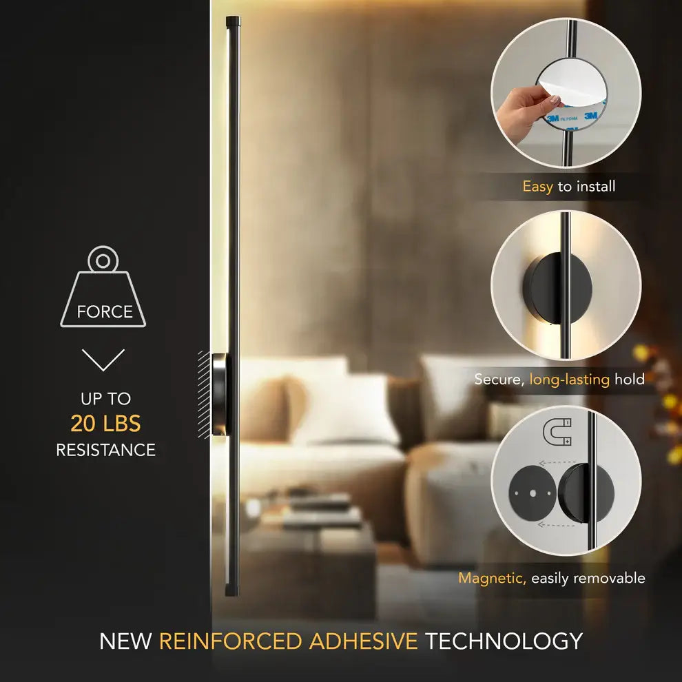 Black Battery Operated Wall Sconces Set