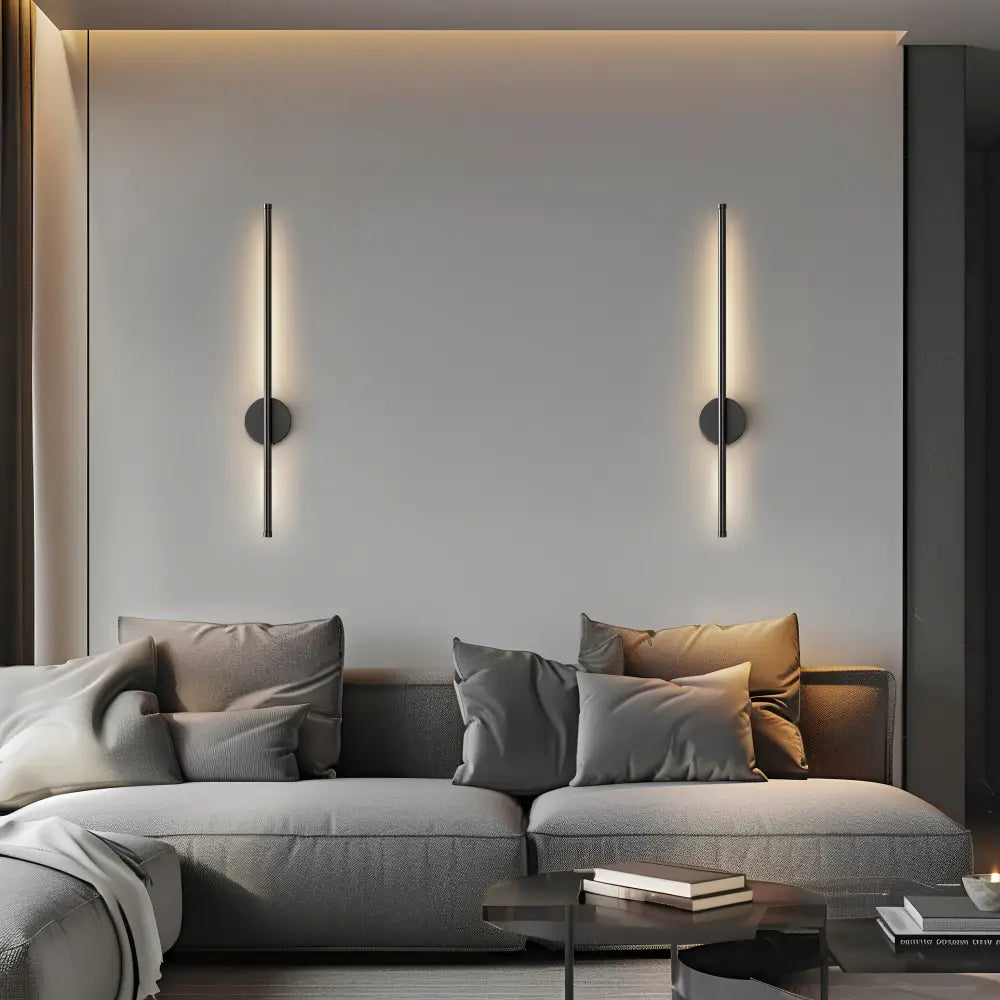 Black Battery Operated Wall Sconces Set