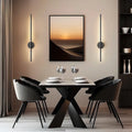 Modern dining room setup featuring decorbites™ black battery operated wall sconces set of 2 for ambient lighting