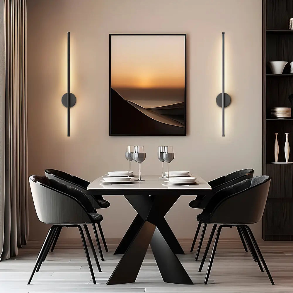Black Battery Operated Wall Sconces Set