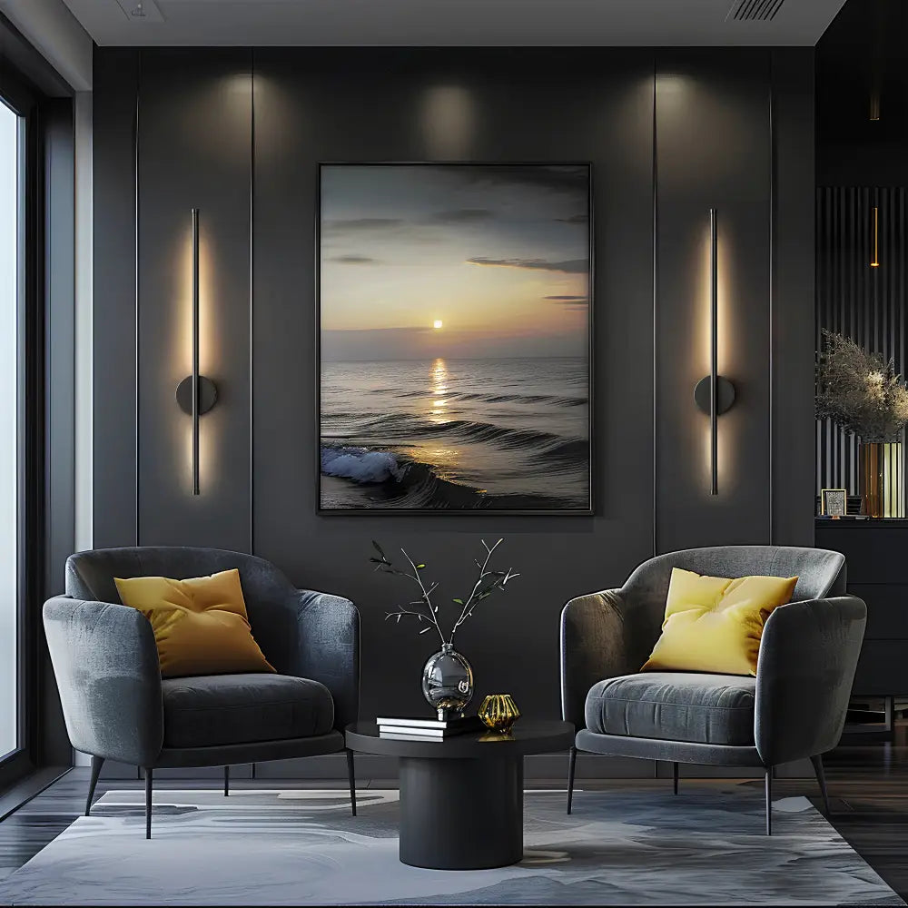 Black Battery Operated Wall Sconces Set