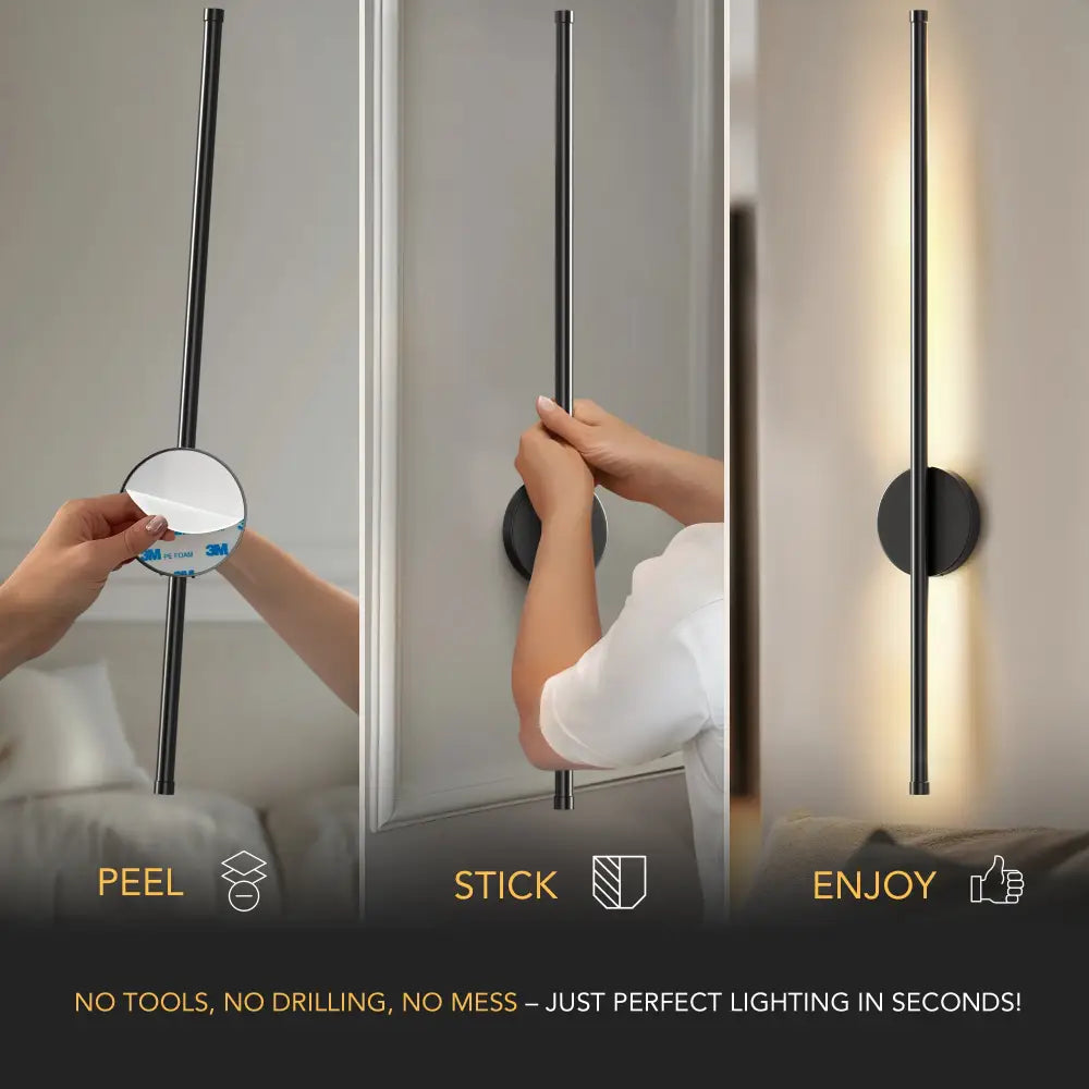 Black Battery Operated Wall Sconces Set